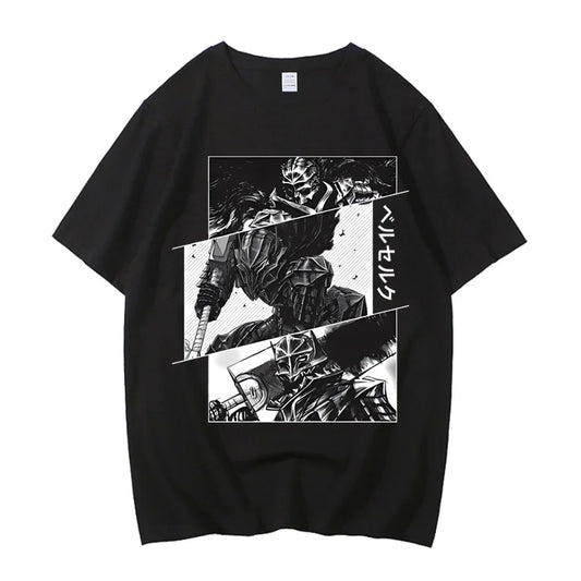 Anime Berserk Tshirt Summer Men Women High Quality Cotton Short Sleeve T Shirt Print T-shirt Tops 2024 Tee Trend Fans Clothes