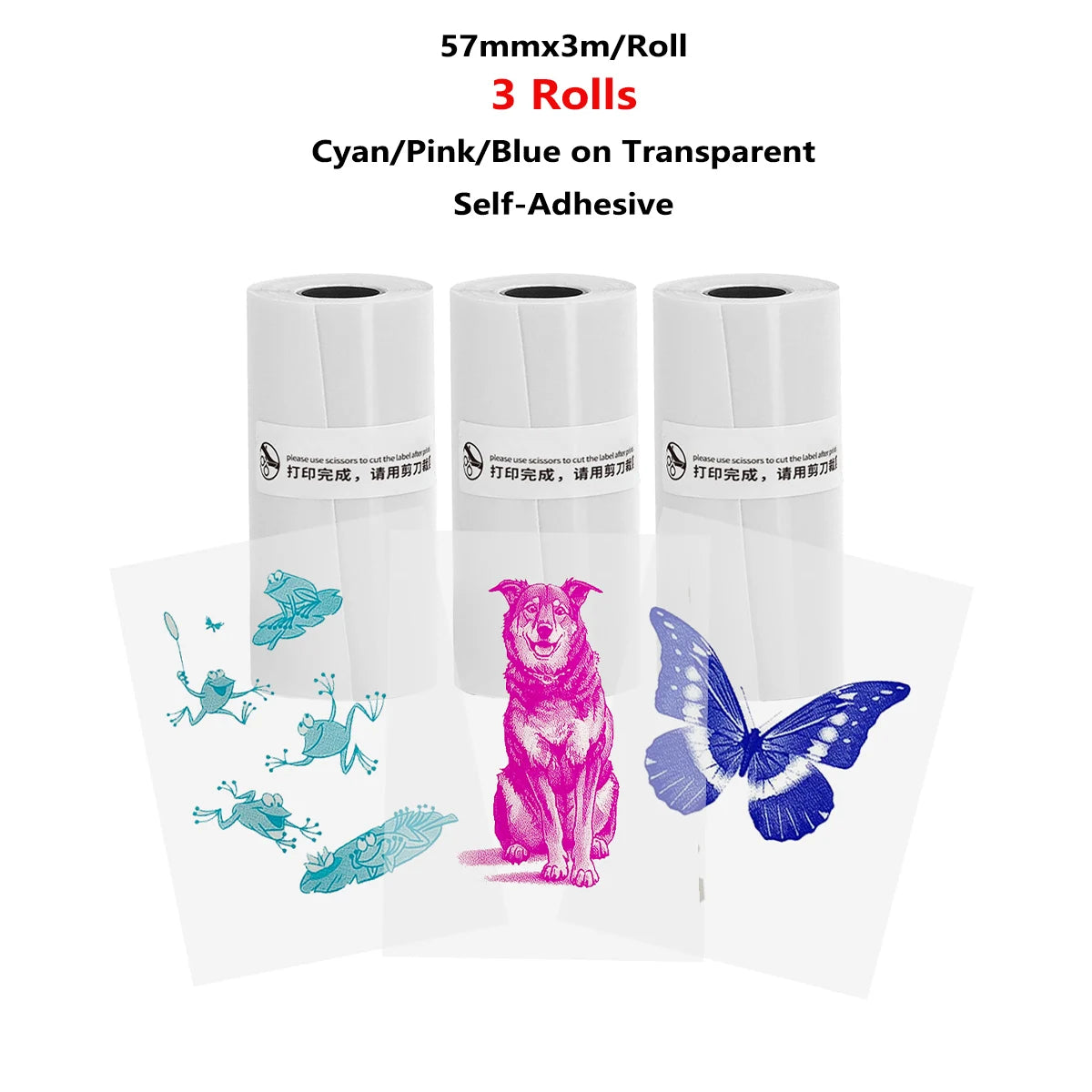 X6 Portable Mini Printer Thermal Printer Sticky Wireless Inkless Pocket Printer Self-adhesive Label Printer Color On Clear Paper