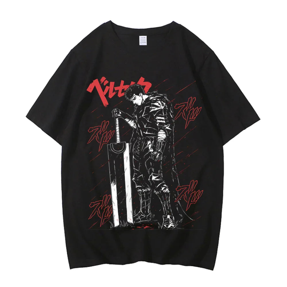 Anime Berserk Tshirt Summer Men Women High Quality Cotton Short Sleeve T Shirt Print T-shirt Tops 2024 Tee Trend Fans Clothes